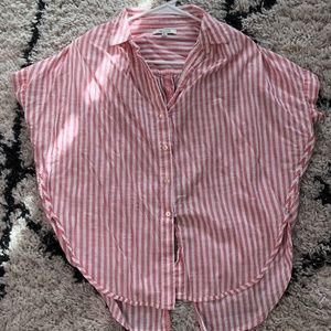 MADEWELL PINK AND WHITE STRIPE TOPS